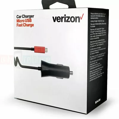 OEM Verizon LOGO Micro-USB Fast Car Charger For Samsung Motorola LG HTC Tablets • $12.33