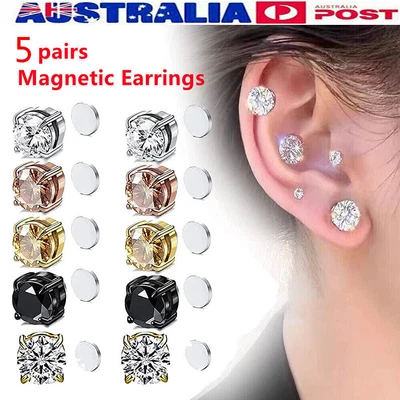 $16.92 • Buy 5 Pair Lymphvity Magnetherapy Earrings Non-Piercing Magnetic Studs Weight Loss