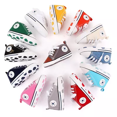 Newborn Baby Boy Girl Pram Shoes Infant Sneakers Toddler Pre Walker Trainers • £4.99