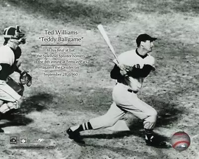 Ted Williams Boston Red Sox Last Atbat Home Run Sep 28 1960 8x10 Photo Licensed • $14.95