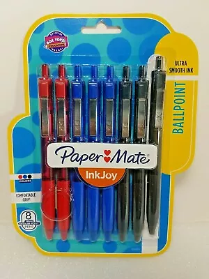 Paper Mate~Inkjoy~Ultra Smooth Ballpoint Pens~1mm~3 Colors~8 Count~Comfort Grip • $6.89