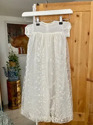 £10 • Buy Vintage Infants Christening Gown Length 27  Nylon Made In England
