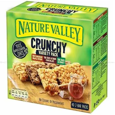 Nature Valley Crunchy Bars Variety Pack 40 X 42g - BBE AUG 24 - FREE SHIPPING!! • £14.99