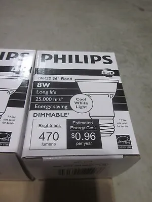 (Lot X3) Philips 426171 8W Par20 DIMMABLE PAR20 120v LED 470 Lumens NEW Flood • $19.99