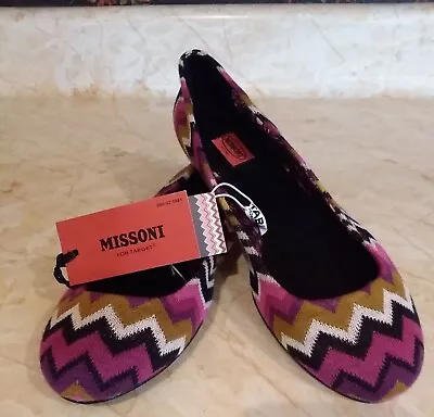 NWT Missoni For Target - Fushia  Zig-Zag - Knit Ballet Flats / Shoes - Size 8 • $25