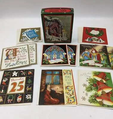 Vintage Box Of Christmas Greeting Cards – 11 Cards – With Bible Verses • $12.99