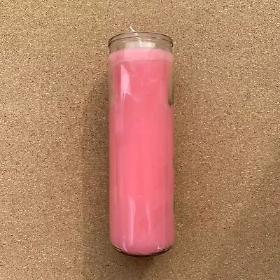7 Day Glass Jar Candle Pink - Prayer Memorial Votive Religious • £10