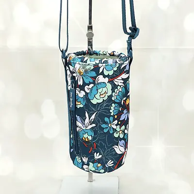 Vera Bradley Women's Water Bottle Crossbody Bag Pouch Small Blue/Green Floral • $34.99