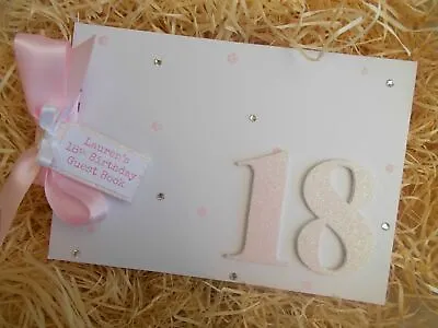  Glitter Personalised 18th Birthday Guest Book Scrapbook Memory Photo Album Gift • £16.95