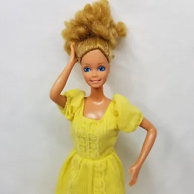 Barbie Curl Magic Doll Vintage In Original Yellow Dress AS IS Curly Hair 1981 • $26.95