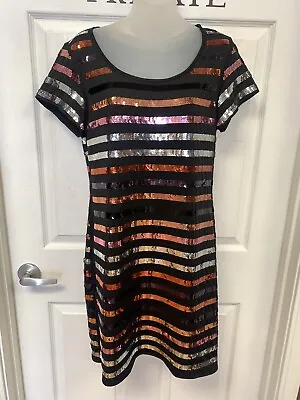 My Favorite Things Colleen Lopez Cocktail/party Dress S Sequin Black  • $39.99
