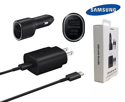 Samsung Ultimate Bundle W/ 25w Super Fast Wall Charger 40w Dual Port Car Charger • $14.95