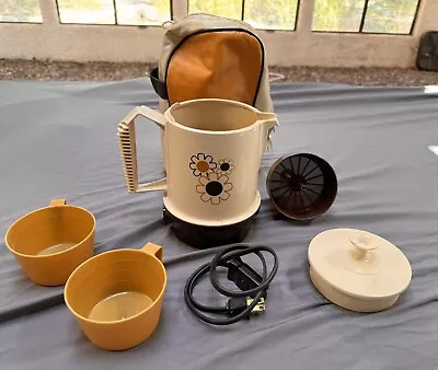 Vintage Regal Poly Perk 2-4 Cup Automatic Percolator Flower WORKS Complete • $25