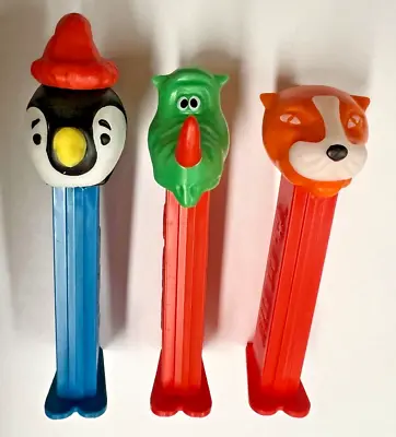 PEZ Retired Vintage Merry Music Makers Whistles 3/Lot - Parrot Rhino Tiger • $10