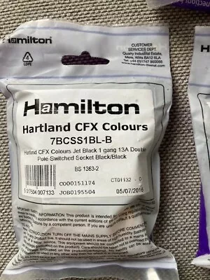 Hamilton Hartland CFX Colours 7BCSS1BL-B. Jet Black 1 Gang 13A Double Pole. • £6.50