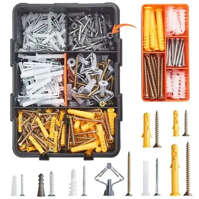 600PCS Drywall Anchors And Screws Assortment Kit 300 Plastic Wall Anchors...  • $45.46