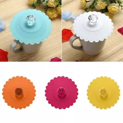 $2.43 • Buy Silicone Cup Lid Glass Drink Cover Anti-dust Coffee Mug Suction Seal Lid Caps US