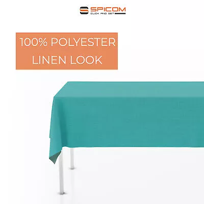 Polyester Table Cover Cloth Wipe Clean Party Tablecloth Rectangle Covers Cloths • £3.99