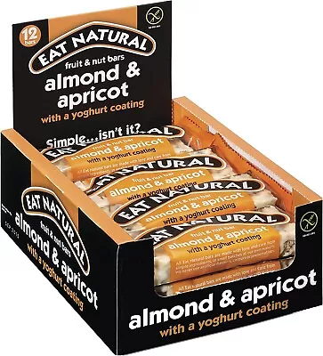 Eat Natural With Yoghurt Coating Fruit NutBar 50g (Pack Of 12) Almond & Apricot • £9.99