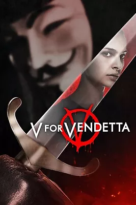 $12.97 • Buy 2006 V For Vendetta Movie Poster 11X17 Natalie Portman Hugo Weaving Evey 🩸🍿
