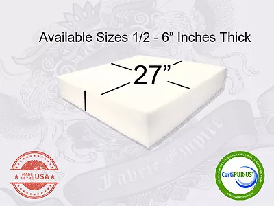 $25 • Buy 27  X 27  Square Upholstery Cushion Replacement Foam Sheet - FREE SHIPPING