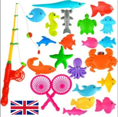 £7.44 • Buy Magnetic Fishing Fish Rod Model Net Game Fun Toy Set For Children Baby Bath Time