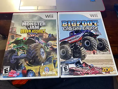 MONSTER JAM URBAN ASSAULT And BIGFOOT COLLISION COURSE Lot Of 2 Wii Games Tested • $12.99