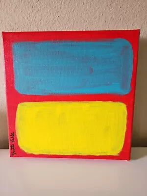 Mark Rothko Inspired Abstract Acrylic Paint By Yvette Valle   RED 23  Turquoise • $39