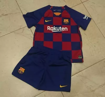 Barcelona FC Jersey + Shorts 2019 2020 Home Kids Boys 6-7 Years Nike AO3052-456 • $24.35