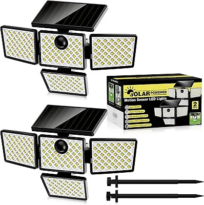 Solar Motion Sensor Lights LED Security Lights For Pathway Patio Yard - 2 Pack • $29.99