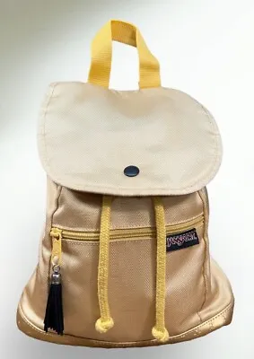Jansport Abbie Gold Drawstring Mini Soft Backpack • £19.27