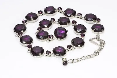 DOLCE And GABBANA D&G Purple Crystal Chain Belt • £470.33