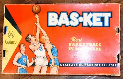 Vintage 1962 Cadaco Bas-Ket Multicolor Real Basketball In Miniature Game • $9.99