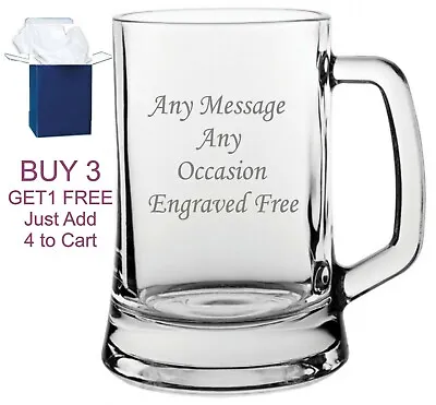 Personalised Engraved Beer Glass Tankard 18th 21st 30th 40th 50th 60th Birthday  • £10.95