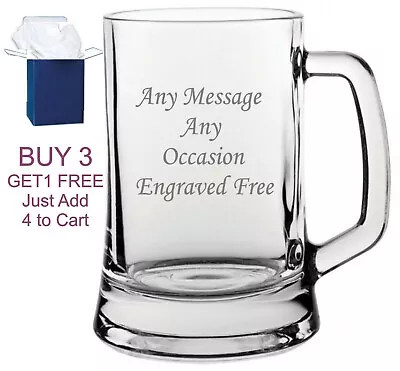 Personalised Engraved Beer Glass Tankard 18th 21st 30th 40th 50th 60th Birthday  • £10.95