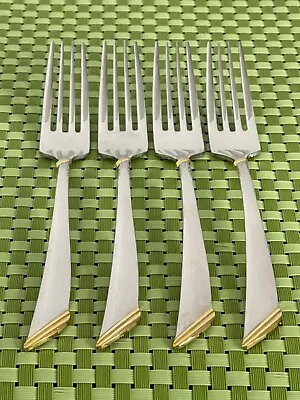 Mikasa ECLIPSE GOLD Stainless 4 Salad Forks 18-8 Glossy Flatware B87G • $38.95