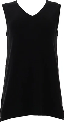 $19.59 • Buy Isaac Mizrahi V-Neck Sweater Tank Pitch Black L NEW A499581