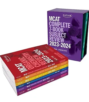 Kaplan MCAT 7-Book Subject Review (2023-2024) Online Prep 3 Practice Tests • $95