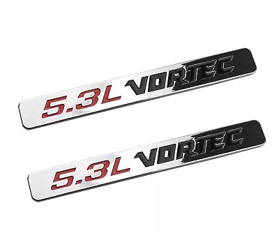 2 Pack Chrome 5.3l Vortec Badge For Silverado Z71 GMC Sierra Hood Engine Emblem • $14.99