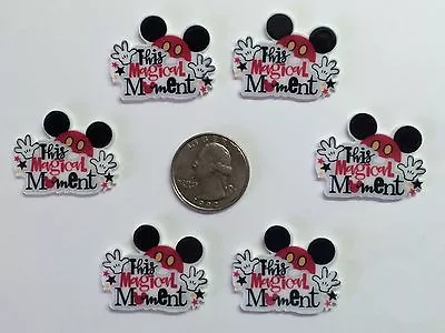 6 Pcs Lot Mickey Mouse Flatback Resin Cabochon Hair Bow Center Supply. • $3.89