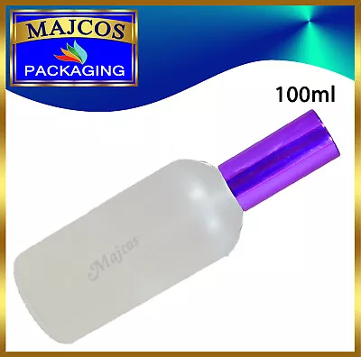 100ml  Empty  Frosted Glass Bottles With Shiny Purple Atomizer / Mist Spray • £20