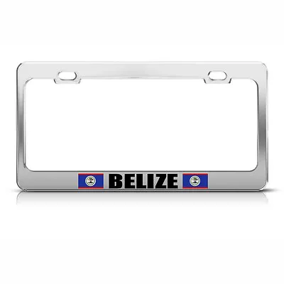 BELIZE FLAG Chrome Heavy Duty Steel License Plate Frame Tag Holder • $17.99