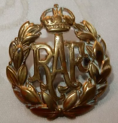 Vintage Royal Air Force Raf Brass Cap Badge Military Pre World War Ii • £0.99