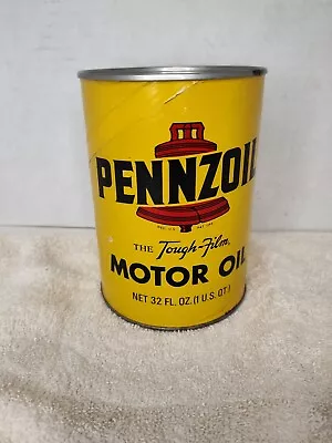 Pennzoil SAE 30 1 Quart Motor Oil Paper Can Full Sealed! Great Shape! Vintage • $17.59