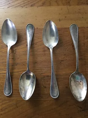 (4) Wm Rogers And Son AA Silverplate Serving Spoons Beaded Edge • $18