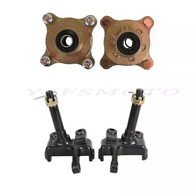 Pair Front Steering Knuckle Spindle 4 Bolt Wheel Hub For ATV Quad E-bike Go Kart • $99.22