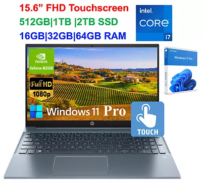 2024 HP Pavilion Laptop 15.6  Touch Intel I7-1355U MX550 Upto 64GB RAM &2TB SSD • $1029