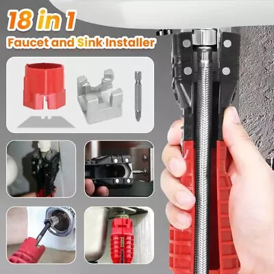 Multifunction Faucet Wrench Water Pipe Tap Spanner Bath Sink Installer Tool • £12