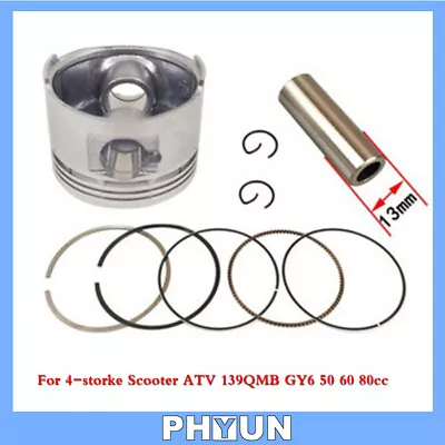 50mm Big Bore Piston & Ring Kit For 4-storke Scooter ATV 139QMB GY6 50 60 80cc • $16.10