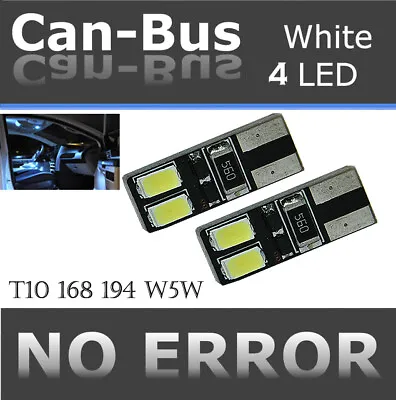 X2 Pcs Canbus Samsung 4 LED Chips T10 White Replaces License Plate Bulbs P451 • $9.99